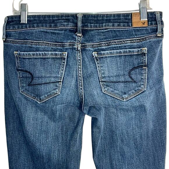 American Eagle Stretch Skinny Low Rise Jeans Size 6 Regular Medium Denim Wash - Picture 4 of 7
